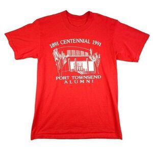 Vintage Port Townsend Centennial T Shirt Mens Size Medium Red 90s 1991